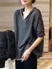 Suéter Europeo de Rayas Manga Larga 2025 Nuevo Holgado Adelgazante Rejuvenecedor Nicho Delgado Retro Versátil Sudadera Cuello V