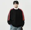 Suéter Rayado de Cuello Redondo de Marca Retro de Moda 2025 Primavera y Otoño Unisex Versátil Holgado de Manga Larga para Hombres y Mujeres