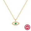 Colar de prata de lei S925 clássico mais vendido Olho do Diabo com diamante feminino europeu e americano transfronteiriço INS olho criativo corrente para clavícula
