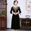 Vestido de madre de la boda de Chen Miaoyan, nuevo vestido de terciopelo bordado de otoño, vestido de banquete, fábrica al por mayor