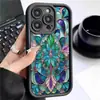 Grelha de Janela Azul Pavão Escada Sulco Novo Preto Adequado para Capa de Celular de Proteção Iphone15/16/17Promax