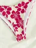 Traje de Playa 2025 para Mujer Trajes de Baño Bikini Sexy con Cuello Halter y Cordones Estilo Estampado