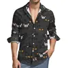 Nueva Camisa Hawaiana de Manga Larga Casual para Hombre Impresa en 3D Serie de Halloween de Comercio Exterior Más Vendida Transfronteriza