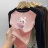 Camiseta Interior de Polar para Niña Otoño Invierno Nuevo Estilo Patchwork Manga Larga Ropa Interior Base Elegante para Bebé