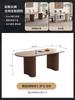 Mesa de Comedor Vintage Francesa de Madera Maciza de Pies Diseñador Popular en Internet Mesa de Comedor Ovalada de Piedra Roca para Apartamento Pequeño Estilo Antiguo Medio