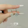 Pendientes Colgantes de Lazo Dorado con Forma de Gota de Agua, Dulces y Elegantes Accesorios para Orejas, Moda de Gama Alta de Nicho, Llenos de Diamantes, Súper Brillantes, Lujo Ligero