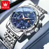 Reloj de Cuarzo Oulisi Nuevo para Hombre con Correa de Acero, Reloj Multifuncional de Negocios para Hombre, Luminoso e Impermeable