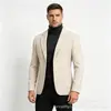 Blazer casual de chenilla para hombre, estilo grueso otoño/invierno, traje de dos botones, prenda exterior para hombres de mediana edad, en stock