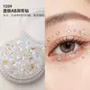 Accesorios de chapa para la cara maquillaje de ojos para novias maquillaje de escenario infantil parche decorativo facial de mariposa de perla y diamante brillante para conciertos