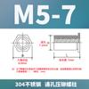Tuerca remachable hexagonal de acero inoxidable en stock M3M4M5 con orificio pasante SOS-3.5M3/M4/304