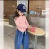 AINI Meninas Doce Virtude Lã Listrada Base Camiseta Primavera e Outono Infantil Infantil Manga Longa Camiseta Bebê Top