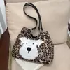 Bolso de Hombro con Estampado de Leopardo de Gran Capacidad Moda Nueva Otoño/Invierno 2025 Bolso de Hombro Único Retro Bolso Tote Casual para el Día a Día