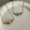 Acero Inoxidable Estilo Francés Nicho Minimalista Collar de Acero de Titanio, Diseño de Nicho de Lujo Ligero, Cadena de Suéter Versátil de Alta Gama para Mujer