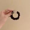 Cuerda para el pelo de estilo coreano con cara sonriente simple y goteo de aceite, cubierta de cuero retro elegante versátil, accesorio para el pelo de bola de coleta de alta elasticidad de celebridad de Internet