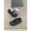 Zapatos Mary Jane Retro de Punta Redonda con Altura Aumentada Birkenstock para Mujer, Zapatos Casuales Cálidos de Algodón Peludo