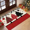 Felpudo de Lino Navideño Entrada Principal del Hogar Felpudo Resistente a la Suciedad Felpudo para Quitar el Polvo Alfombra Decorativa Festiva para Sala de Estar