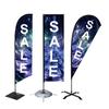 Impresión a Color para Exteriores Cuchillo de Playa Bandera Base de Inyección de Agua Varilla de Aleación de Aluminio Telescópica Pluma Gotas de Agua Pantalla Publicitaria Bandera de Carretera