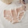 Pantalones de crema japoneses ropa interior de chica dulce algodón amigable con la piel jacquard transpirable cadera cintura alta elástica ropa interior mujeres venta al por mayor