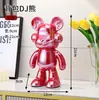 Cofrinho de Urso Violento Pintado à Mão Ornamento Decoração de Móvel de TV para Casa Moderno de Luxo Leve Fornecimento Direto da Fábrica