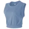 Top Esportivo Sem Mangas Transfronteiriço Blusa Curta Solta Roupas de Yoga Camiseta Feminina Colete de Corrida Fino