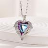 Estilo Europeu e Americano Cross-border Dia dos Namorados Presente Ocean Heart Colar Light Luxury High-end Pingente Coração de Cristal