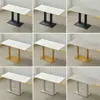 Mesa de comedor de pizarra comercial, mesa redonda y cuadrada pequeña para tiendas de té de leche, mesas y sillas de restaurante de lujo ligero, mesa rectangular para comida rápida, bocadillos y barbacoa