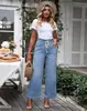 Pantalones vaqueros anchos de mujer de venta cruzada en Amazon, los más vendidos en Europa y América, con cintura alta elástica, pantalones de campana, pantalones sueltos Y2K para mujer