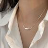 Collar con diseño geométrico de nicho en plata de ley S925 para mujer, estilo coreano, Dongdaemun, verano, nueva cadena de clavícula.