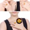 Juego de joyería de lujo chapado en oro de 24 quilates con diseño de cielo estrellado, citrino, anillo, aretes, colgante, collar, de alta gama, colorido