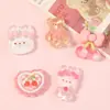 Lindos Accesorios de Resina de Dibujos Animados con Transparencia Similar al Hielo: Oso Pequeño, Oveja Pequeña, Cereza Pegatinas Universales DIY, Parches 3D para Fundas de Teléfono e Imanes para Refrigerador