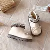 Botas de Cuero con Lazos y Adorno de Encaje para Niñas Otoño 2026 botines de suela suave para niñas pequeñas botas sencillas para niños