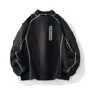 Sudadera de Alta Gama con Bloques de Color Suaves 2026 Estilo Primavera Transfronterizo Holgada Talla Grande Manga Larga Estilo Americano para Hombre