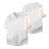 Camisa Polo Estilo Nuevo 2026 para Hombres Maduros, Estilo Casual Americano, Camisa Polo de Punto de Seda Helada con Cuello en V para Verano, Ropa Casual de Manga Corta para Hombres