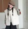 Conjunto de Moletom Listrado Outono/Inverno Novo para Meninas, Colete de Lã de Cordeiro, Calças de Perna Curva com Forro de Fleece, Top para Crianças de Tamanho Médio/Grande