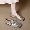 Zapatos Mary Jane de Nudo de Mariposa Hueco para Mujer 2026 Verano Corte Lateral Tacón Bajo Boca Poco Profunda Transpirables Para Ir al Trabajo Con Falda Individual