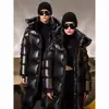 Abrigo Extra Largo para Hombres y Mujeres, Engrosado del Noreste Antihielo de una Sola Pieza Invierno Moderno Negro Dorado