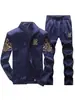 S-3XL, direto do fabricante, tamanho europeu D48, conjunto de moletom bordado de qualidade de exportação, coleção de primavera, roupas esportivas casuais masculinas de manga comprida