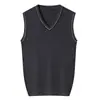 Chaleco de punto sin mangas 220g de lana Merino australiana ultrafina para hombres y mujeres, unisex, cálido, con bloques de color
