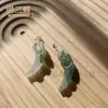 Colgante con Cierre de Plata S925 Tianshan Cui de Xinjiang con Flor Flotante Colgante Ruyi de Paz de Doble Cara Tianshan Cui Colgante de Jade
