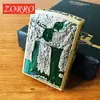 Encendedor de Queroseno Metálico Zorro a Prueba de Viento con Patrón de Dragón en Relieve, Encendedor Creativo Retro para Hombre