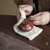 Paño de té estilo chino, Absorbente, Gama alta, Rectangular, Engrosado, Adecuado para el cuidado de la tetera, Paño para té, Accesorio para ceremonia del té inspirado en Zen