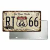 Placa de licença de lata vintage para parede para comércio exterior, pintura decorativa 3D de lata estilo americano retrô para bar, placa de licença de alumínio