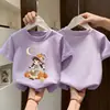 Nova Camiseta de Algodão de Manga Curta para Crianças Maiores 2026, Camiseta da Moda, Top Versátil, Roupa de Verão para Meninas, Manga Curta Solta