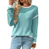 Novedad Otoño/Invierno 2025 Moda Femenina Europea y Americana Transfronteriza de Amazon Suéter Falso de Cuello Redondo Manga Larga Bloque de Color Holgado
