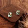 Pendientes de Perla Versátiles Estilo Pintura al Óleo Vintage Florales de Moda con Esmalte Pintado Pendientes de Diseño Dulce de Nicho para Mujer