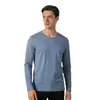 Camisetas Versátiles Cómodas de Cuello Redondo para Hombre Transfronterizas, Transpirables, Suaves y Amigables con la Piel para Primavera y Otoño, Camisetas de Manga Larga para Hombre