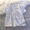 Conjunto de Shorts Casual de Manga Corta de Nuevo Estilo de Verano para Mujer 2025 Holgado Adelgazante para Correr Entrenamiento Dos Piezas Moderno