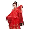 Velo Rojo Novia Principal Vestido de Novia Boda China Xiuhe Uso Verano Cubre-cabeza Rojo Bufanda Feliz Velo Semitransparente