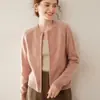 Nuevo Estilo Cardigan de Cachemir de Hilo de Punto para Mujer Engrosado Cremallera Corta Manga de Hombro de Silla Casual Suéter de Punto Holgado Simple