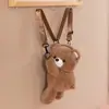 Bolsa de Oso Estilo Nuevo Japonés Juguete de Peluche Bolso Cruzado Oso de Peluche de Dibujos Animados Cabeza Inclinada Bolso Cruzado Regalo para Niña